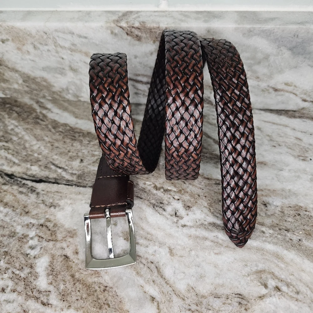 Nike Men's Braided Leather Brown Belt Size 40